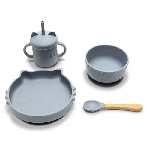 Lorelli Természetes szilikon 4 db-os étkészlet - Grey 