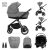 Lorelli Bianca 3az1-ben újszülött babakocsi Lorelli Aria Luxe hordozóval - Grey
