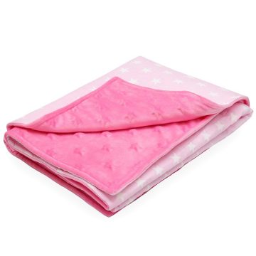   Scamp Minky kétoldalú takaró 75*100 cm  - Pink Rosa Stars
