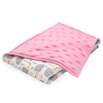   Scamp Minky kétoldalú takaró 75*100 cm  - Pink Hedgehog Grey