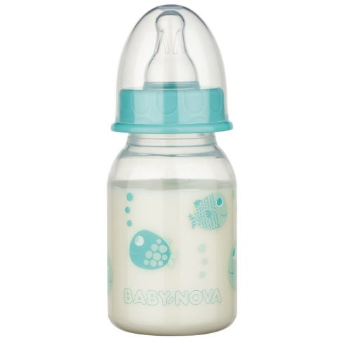 Baby-Nova cumisüveg 120 ml szilikon cumival S-es - halacska