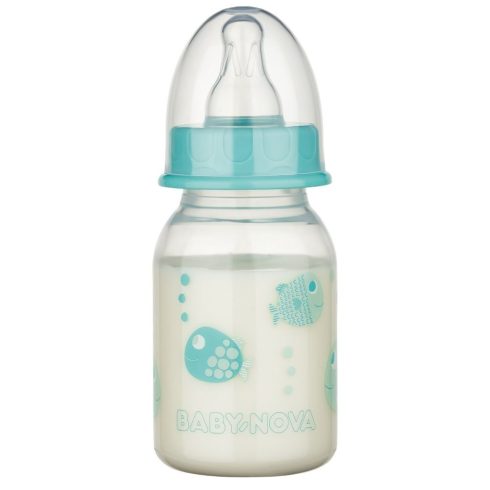 Baby-Nova cumisüveg 120 ml szilikon cumival S-es - halacska