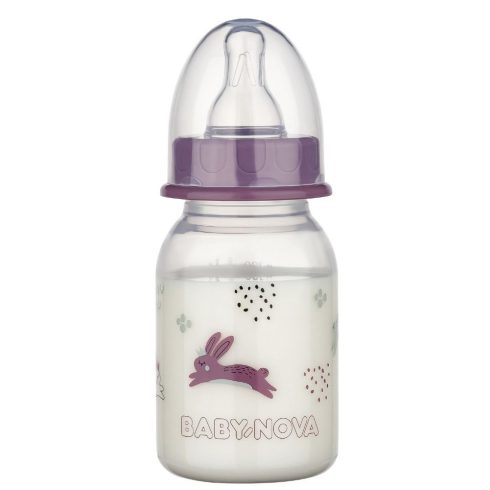 Baby-Nova cumisüveg 120 ml szilikon cumival S-es - nyuszi 