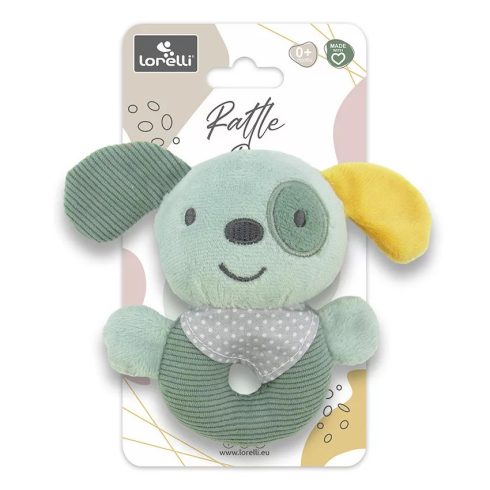 Lorelli Toys Plüss csörgő karika - Zöld Kutya 