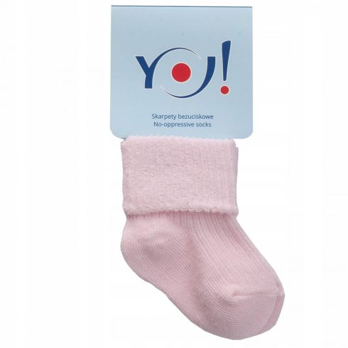 Yo! Baby pamut zokni - rózsaszín 3-6 hó