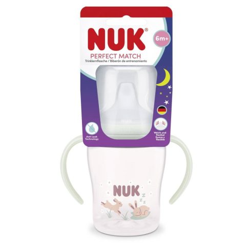 NUK Perfect Match tanulópohár Night 6+hó 150ml - rózsaszín nyuszi