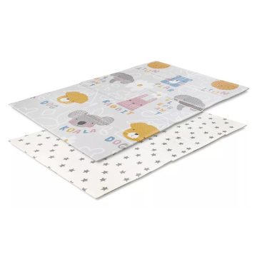   Lorelli Összehajtható 2 oldalas thermo játszószőnyeg 120x180cm - Grey Buddies & stars 