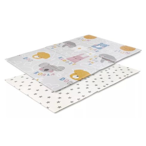 Lorelli Összehajtható 2 oldalas thermo játszószőnyeg 120x180cm - Grey Buddies & stars 