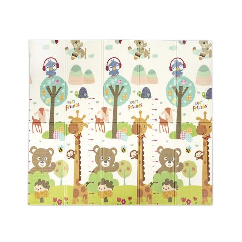 Lorelli Összehajtható 2 oldalas thermo játszószőnyeg 180x200cm - Green Best friends & stars