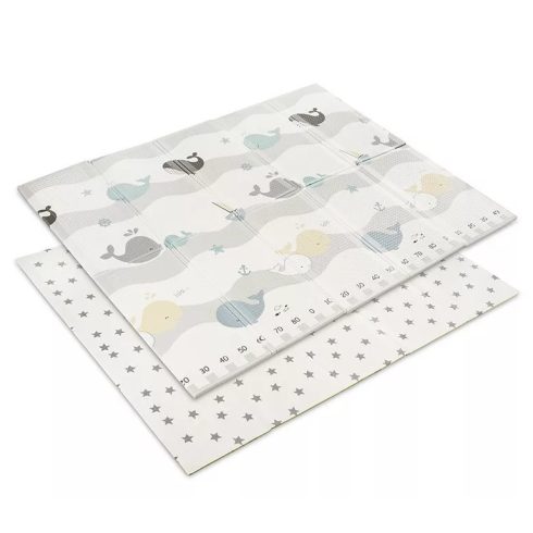 Lorelli Összehajtható 2 oldalas thermo játszószőnyeg 180x200cm - Grey Waves & stars