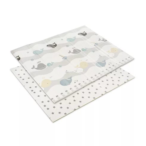 Lorelli Összehajtható 2 oldalas thermo játszószőnyeg 180x200cm - Grey Waves & stars