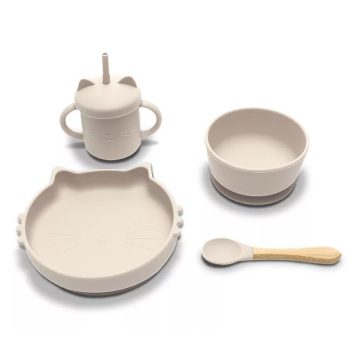 Lorelli Természetes szilikon 4 db-os étkészlet - Beige