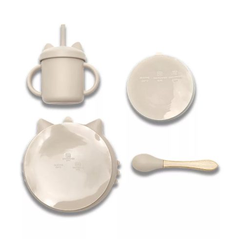 Lorelli Természetes szilikon 4 db-os étkészlet - Beige