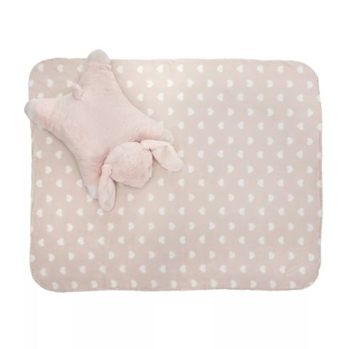 Lorelli Poffy Duo takaró 75x90 cm párnával 45x30 cm - Peach Bunny 