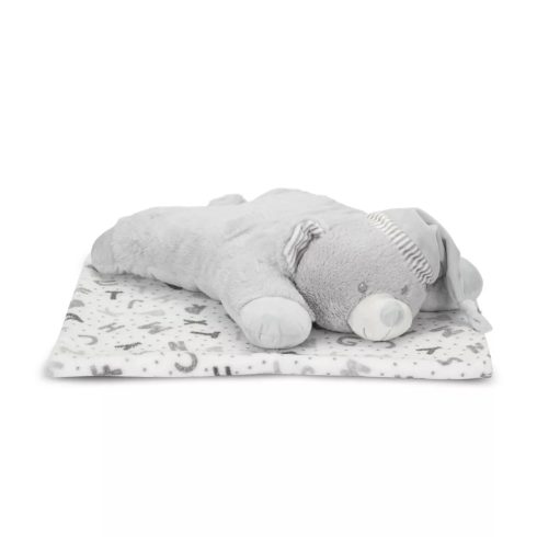 Lorelli Poffy Duo takaró 75x90 cm párnával 45x30 cm - White Grey Teddy Bear