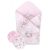 Baby Shop pólyatakaró 75x75cm - rózsaszín virágos nyuszi 