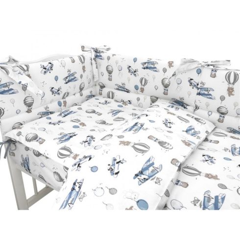 Baby Shop 4 részes babaágynemű - Kék repülőgép 