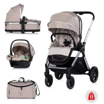 Chipolino Euphoria 3 az 1-ben újszülött babakocsi - Latte