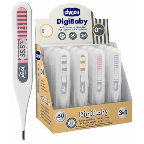 Chicco Digi Baby digitális hőmérő - Rózsaszín csíkos