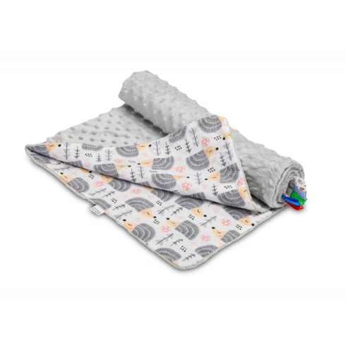 Sensillo kétoldalas babapléd 75x100cm - szürke süni