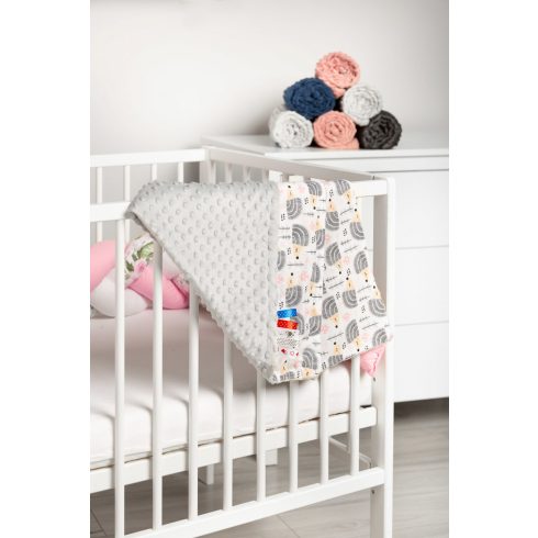 Sensillo kétoldalas babapléd 75x100cm - szürke süni