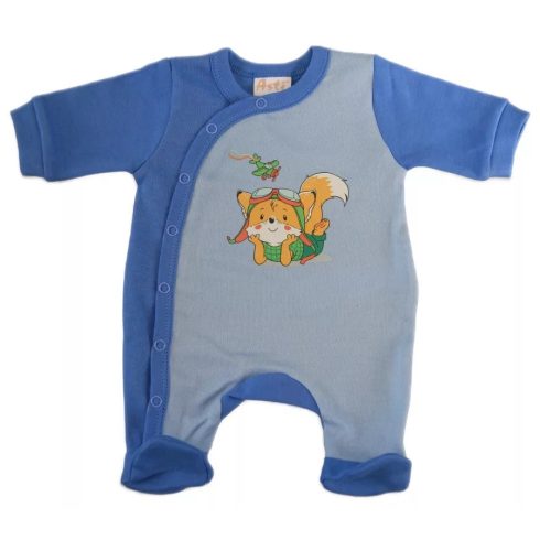 Pamut hosszú ujjú elöl patentos rugdalózó Mókus mintával (44) 