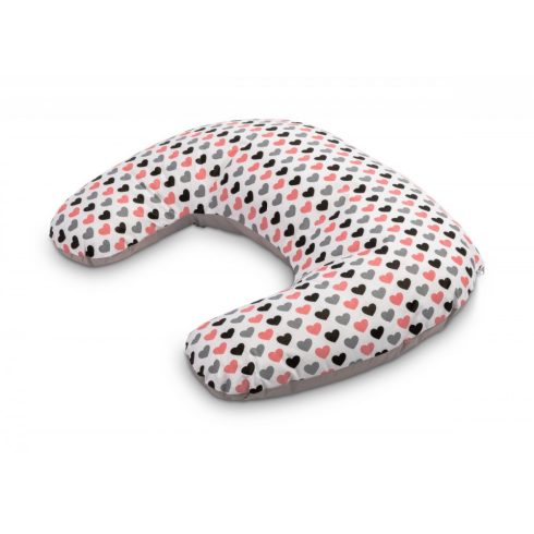 Sensillo szoptatós párna - rozsaszin/szürke/fekete  szívecske 