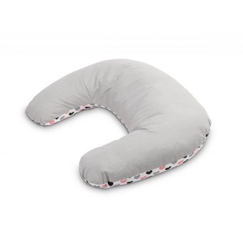 Sensillo szoptatós párna - rozsaszin/szürke/fekete  szívecske 