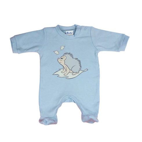 Pamut hosszú ujjú rugdalózó sünis mintával kék (50) 