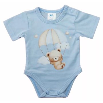 Rövid ujjú baba body kék maci (50)