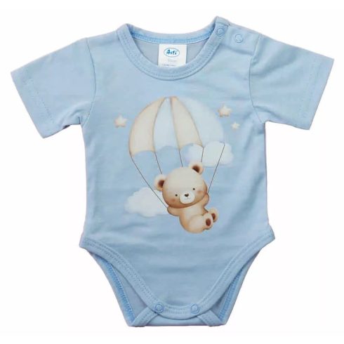 Rövid ujjú baba body kék maci (50)