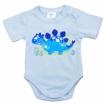 Rövid ujjú baba body - kék dinó (50)