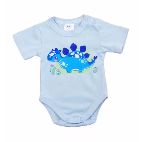 Rövid ujjú baba body - kék dinó (50)