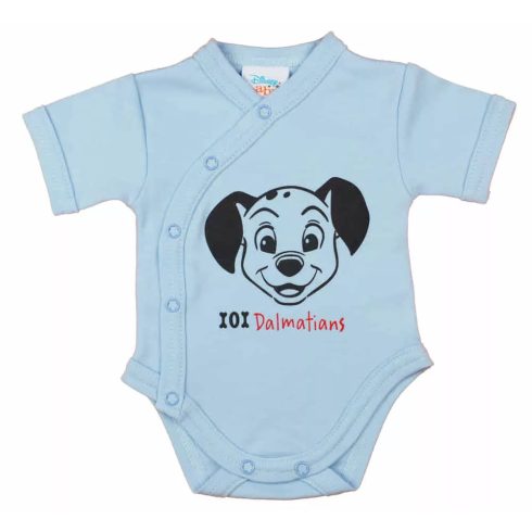 Rövid ujjú elöl patentos kisfiú body 101 kiskutya mintával  (56) - kék