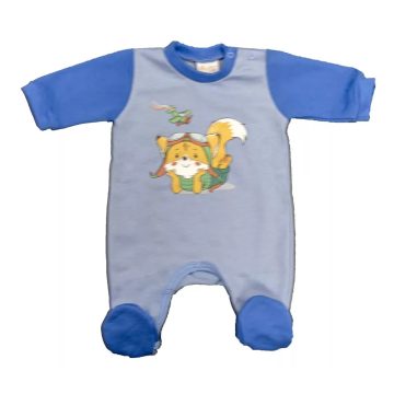   Belül bolyhos hosszú ujjú rugdalózó Mókus mintával (56)