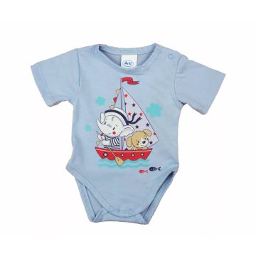Rövid ujjú baba body cuki Vitorlás mintával (68) - kék