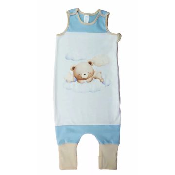   Ujjatlan tipegő hálózsák Macis mintával kék/bézs 1 TOG (68-80) 