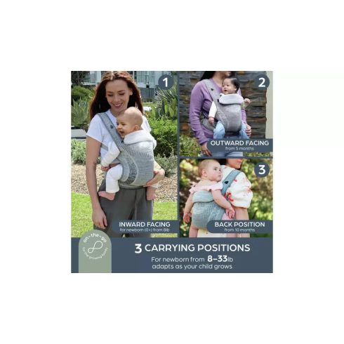 Dreambaby Inspire szövet babahordozó 15 kg-ig - szürke