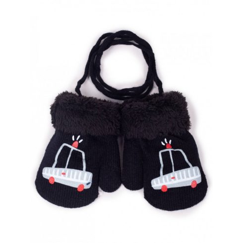 Yo! Bébi téli kesztyű 10 cm - Fekete autó 