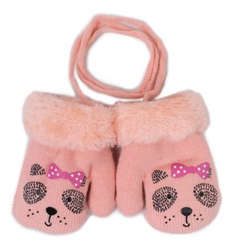 Yo!club téli kesztyű 12 cm - korall/kutya