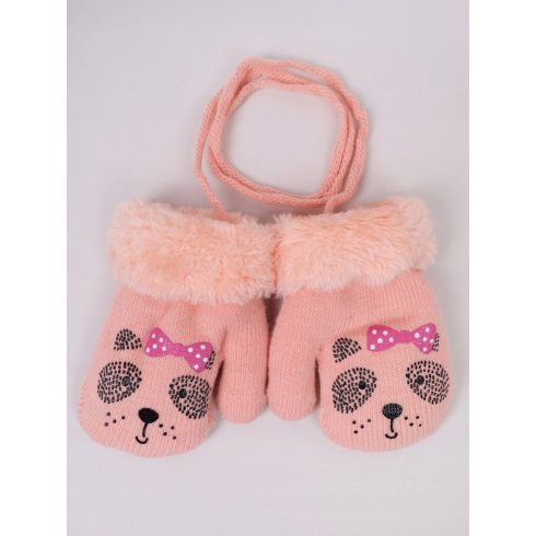 Yo!club téli kesztyű 12 cm - korall/kutya