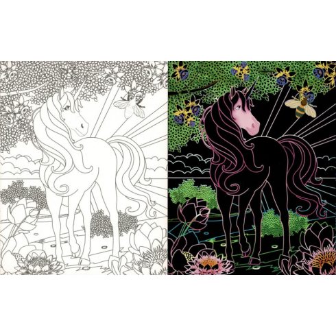 Rejtőzködő unikornisok 2. - Kifestőfüzet kaparós és színezős oldalakkal