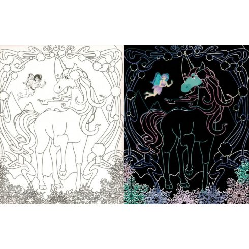 Rejtőzködő unikornisok 2. - Kifestőfüzet kaparós és színezős oldalakkal