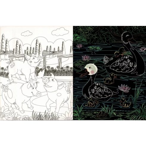 Rejtőzködő kedvencek - Kifestőfüzet kaparós és színezős oldalakkal