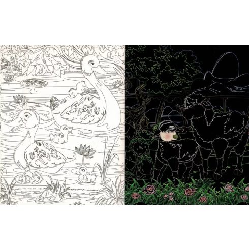 Rejtőzködő kedvencek - Kifestőfüzet kaparós és színezős oldalakkal