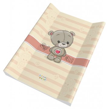   Babastar puha 2 ékes pelenkázó lap 50*70 cm - Beige szívecskés maci 