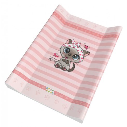 Babastar puha 2 ékes pelenkázó lap 50*70 cm - Rózsaszín cica pillangóval 