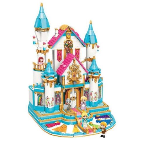 QMAN® 32015 készségfejlesztő építőjáték lányoknak 1169 db építőkocka - Leah hercegnő hatalmas virágkastélya