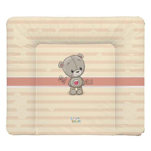 Babastar puha pelenkázó lap 85*75 cm - Beige szívecskés maci 