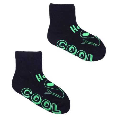 Yoclub ABS csúszásgátlós zokni 17/19 - fekete/zöld